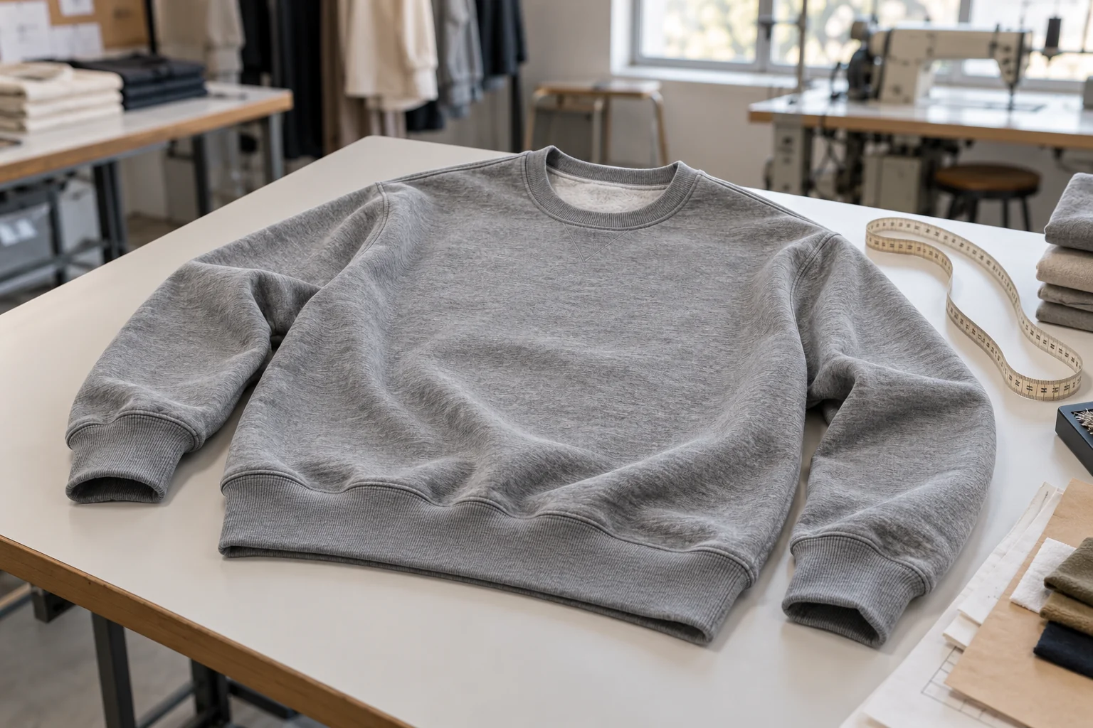 Connect the crewneck brief to bulk approval: Define fit, body fabric, and rib; Verify construction, decoration, and wash; Approve the sample and release bulk